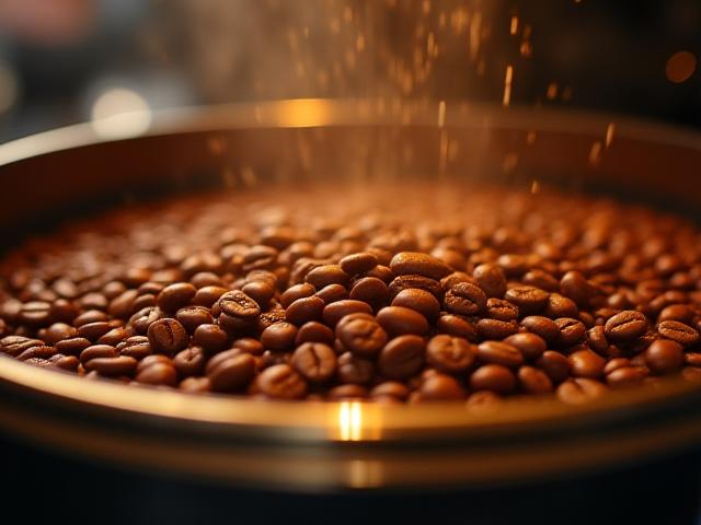 低酸性コーヒーの焙煎様子